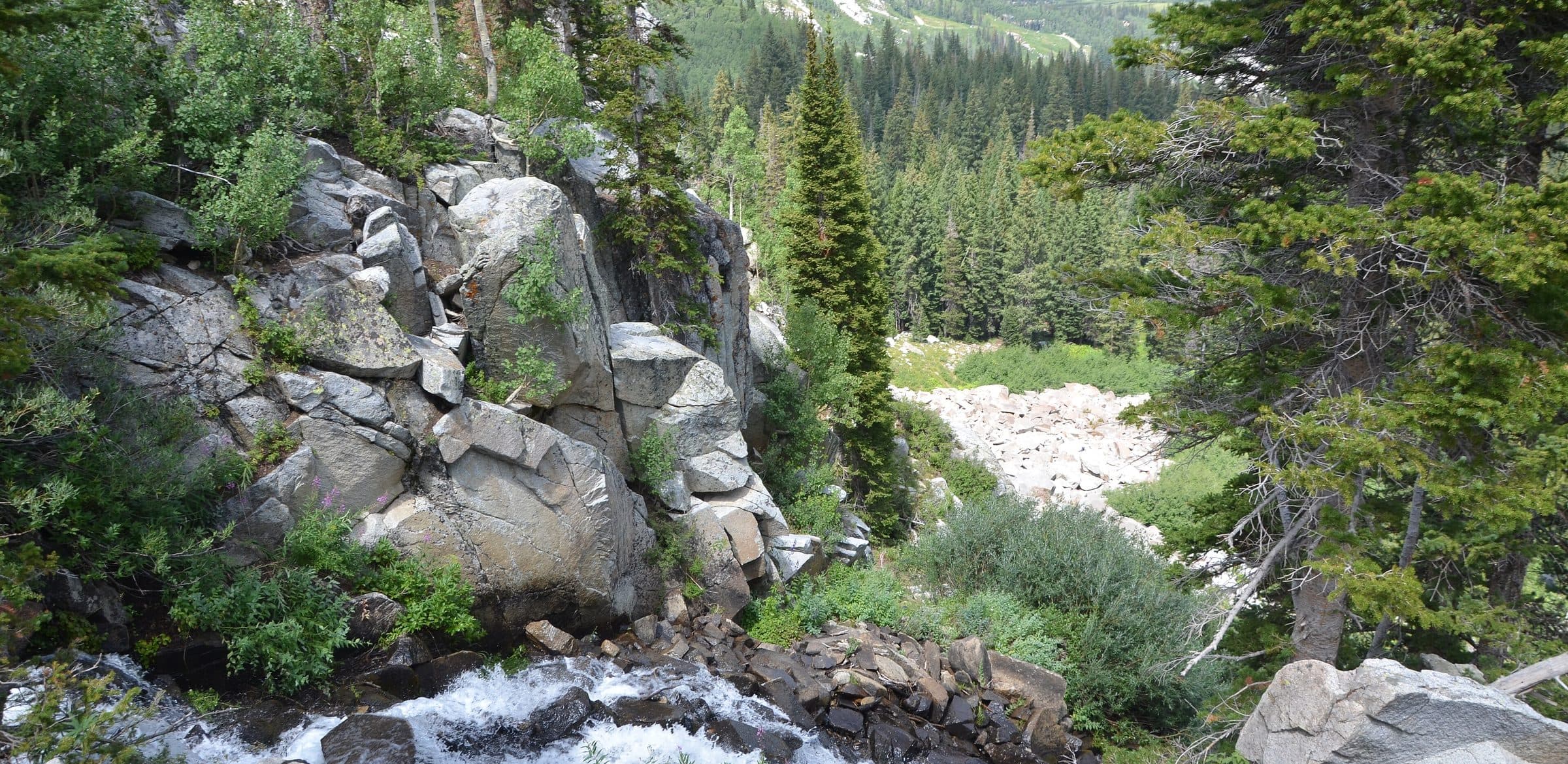 A cascade below Lake Mary in the Uinta-Wasatch-Cache National Forest